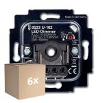 Multipack 6x Busch-Jaeger 6523U-102 Rotary LED Dimmer 6512-0-0334 2W -100W 50/60Hz